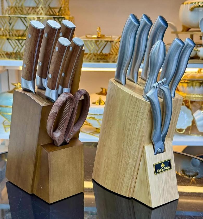 8-Piece Premium High-Density Stainless Steel Knife Set with Wooden Storage Block image