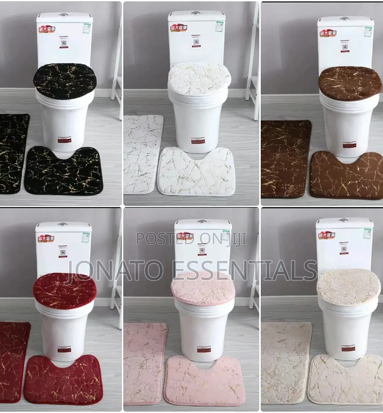 3 in 1 Toilet Mats, Toilet Seat Cover and Floor Mats image