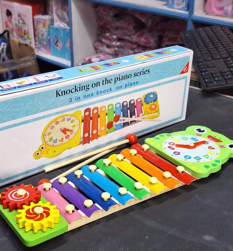 Wooden Xylophone 8 Tone Music Enlightenment Safe Early Education Xylophone Musical Toy For Nursery image