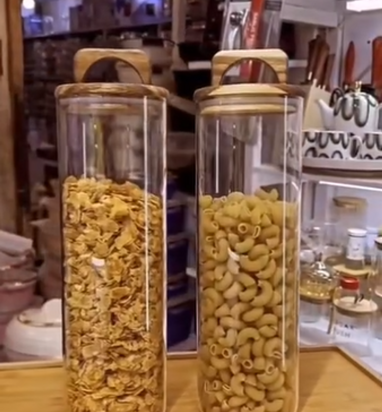 Acacia Wooden Sealed Lid Kitchen Storage Glass Jar with Bamboo lid. image