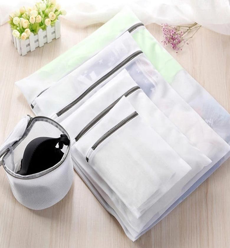 6-Piece Gray Mesh Laundry Bag Set image