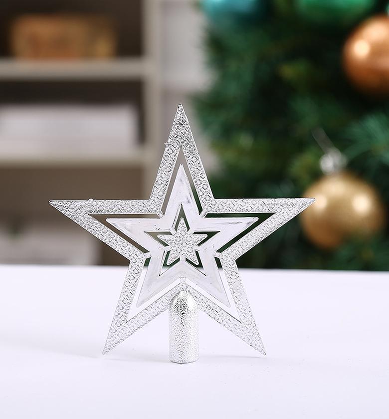 Shiny Silver Star Christmas Tree Topper image
