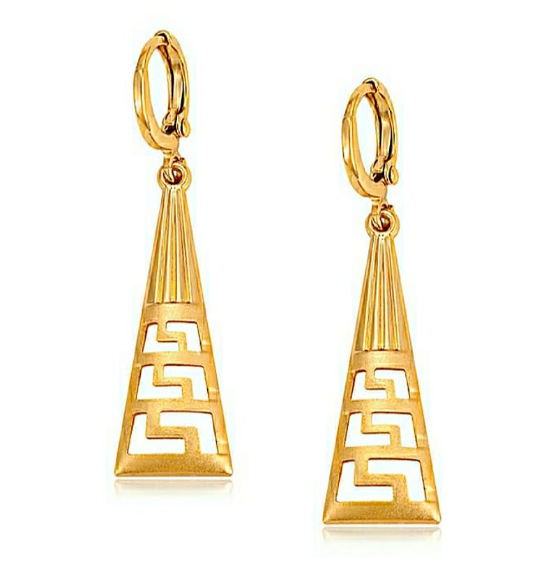 24k gold plated Paris drop earrings image