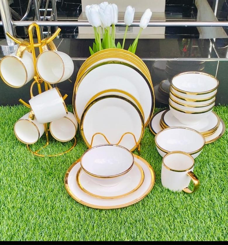 Dine in luxury with a timeless touch of golden elegance. image