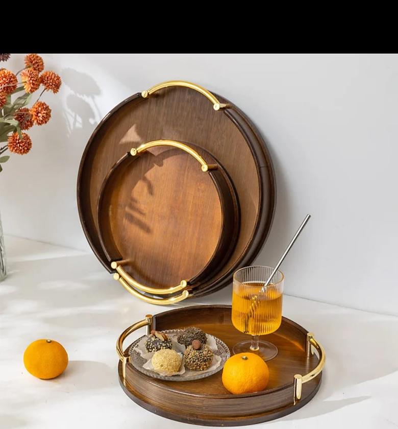 Brown Bamboo Serving Trays. image