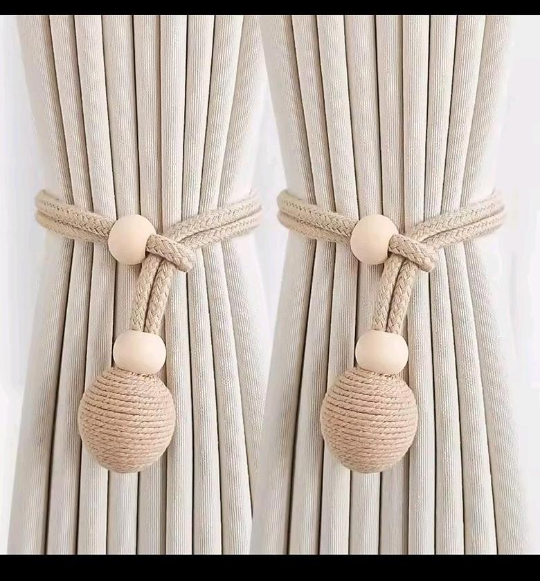 2PCS Nordic Cotton Rope Curtain Tiebacks image