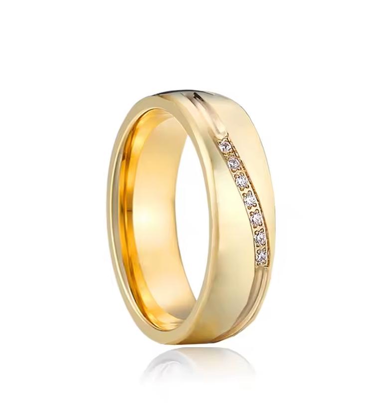 Stainless steel gold plated wedding rings  image