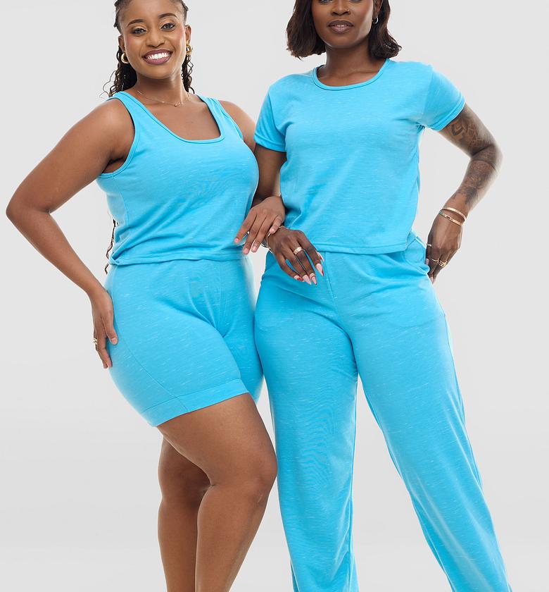 Inroses Blush Luxe Lounge Wear-4 Pieces Set - Sky Blue image
