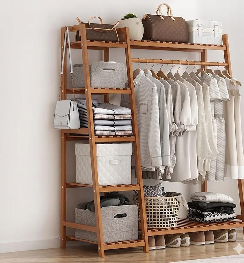 Eco-Friendly Bamboo Multi-Layer Garment Rack image