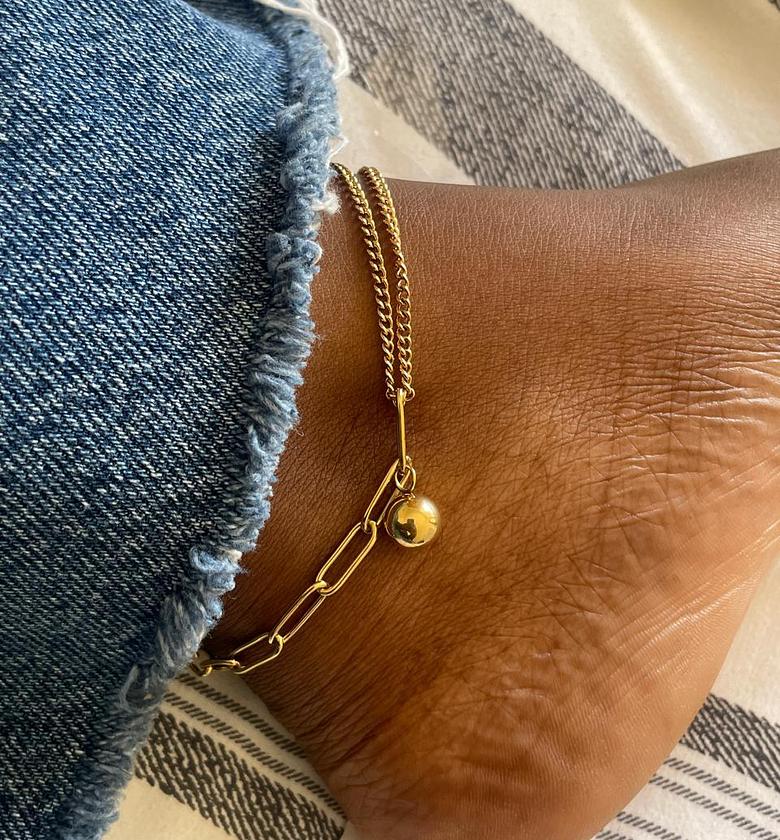 Orbital Duo Chain Anklet image