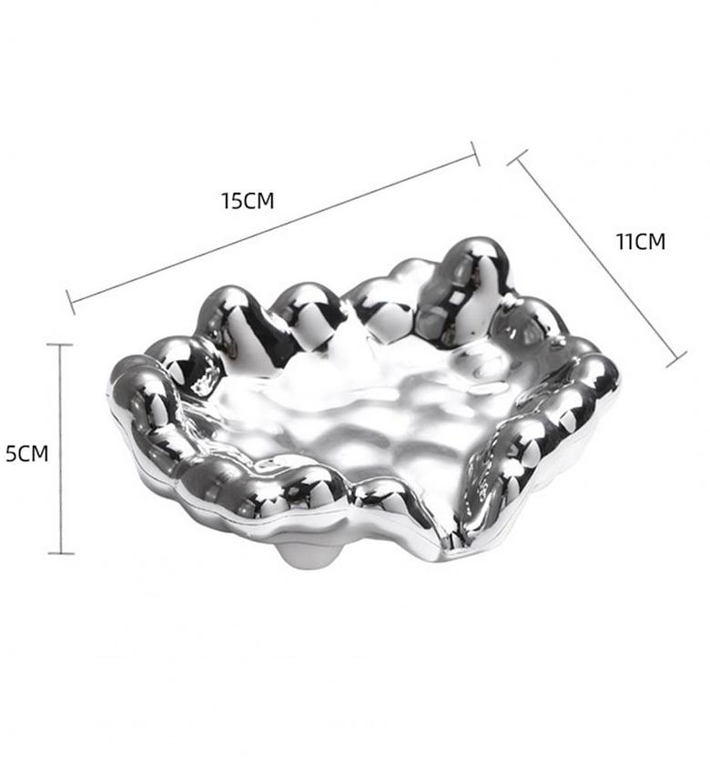 Quick Drain Golden/Silver Color Soap Dish  image