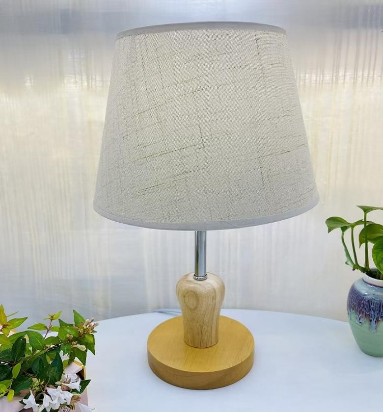 Vintage table lamp With Wooden Base image