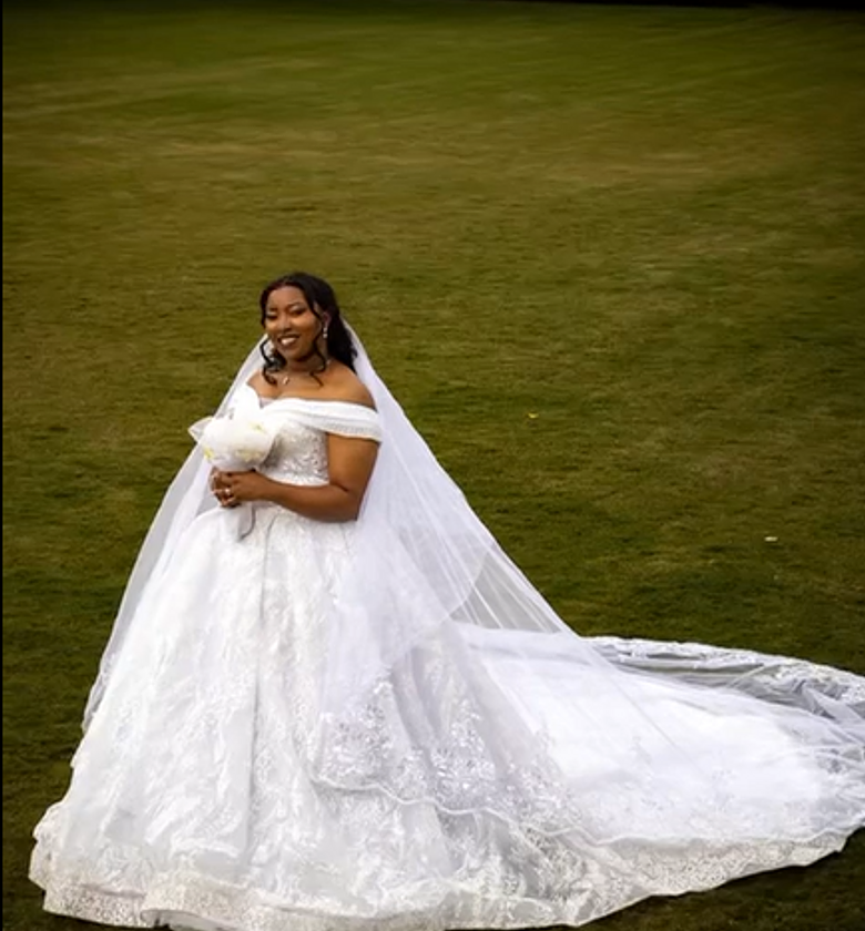 Regal Off-Shoulder Cathedral Gown - FOR HIRE image