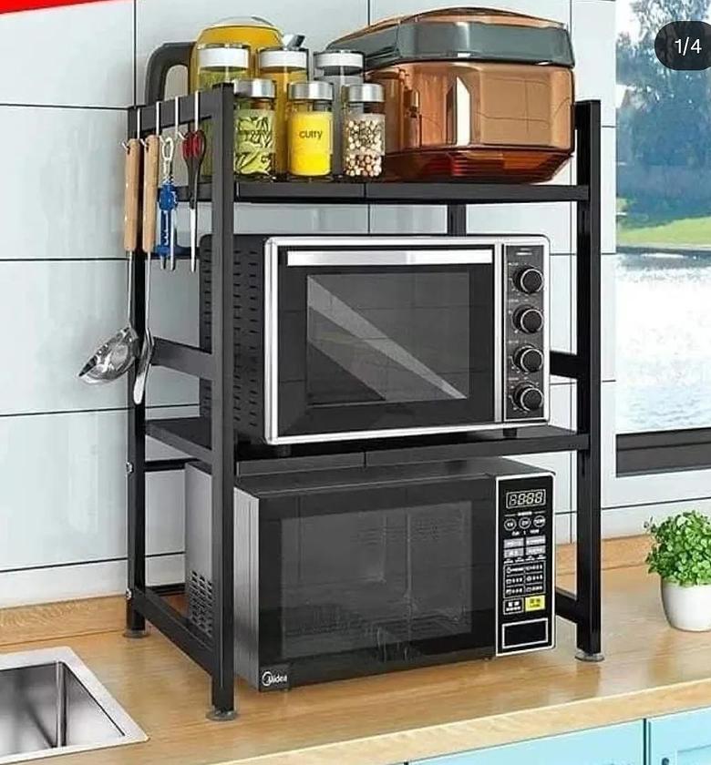 Double layer Adjustable Microwave Stand image