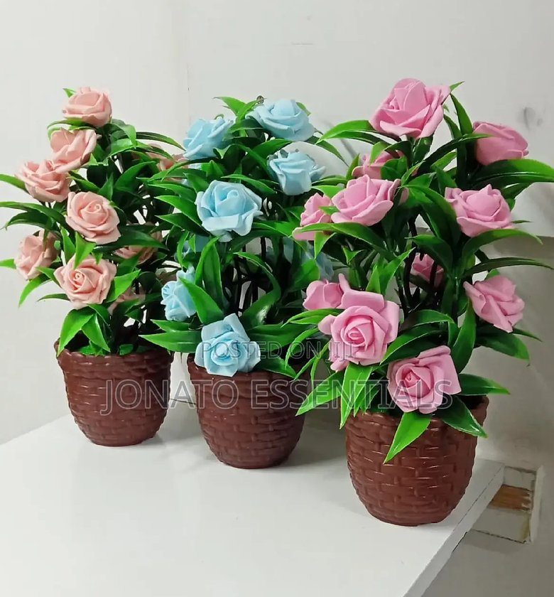 Artificial Rose Flower Pots for Home and Office Decor image