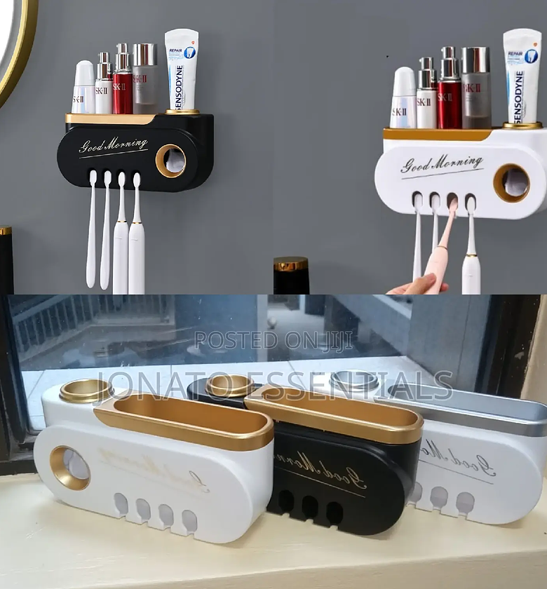 Automatic Toothpaste Squeezer Dispenser Toothbrush Holder image