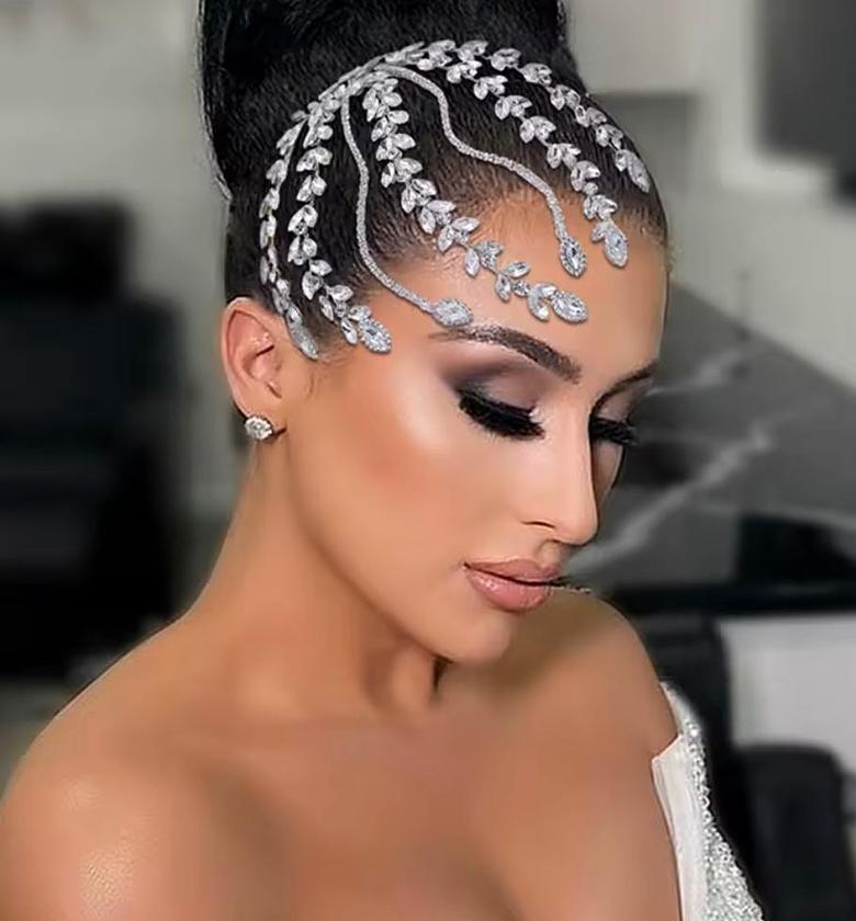 Artemis Cascading Leaf Crystal Hair Comb image