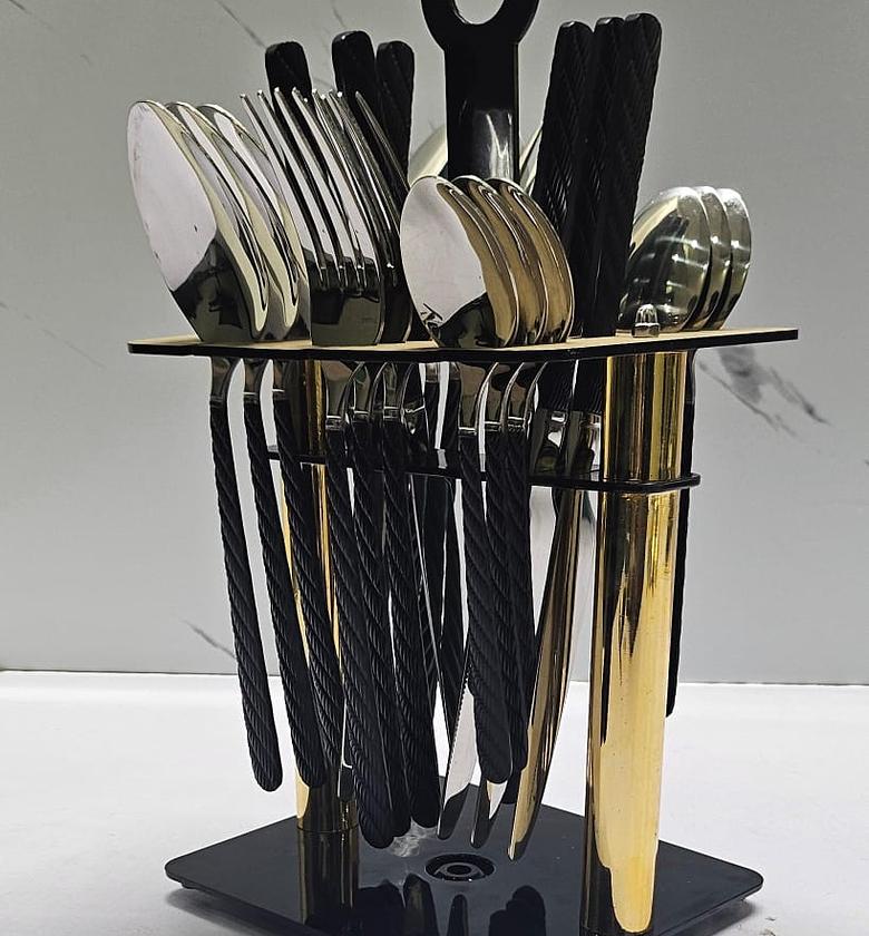 24-piece Stainless Steel Cutlery Set With Stand image