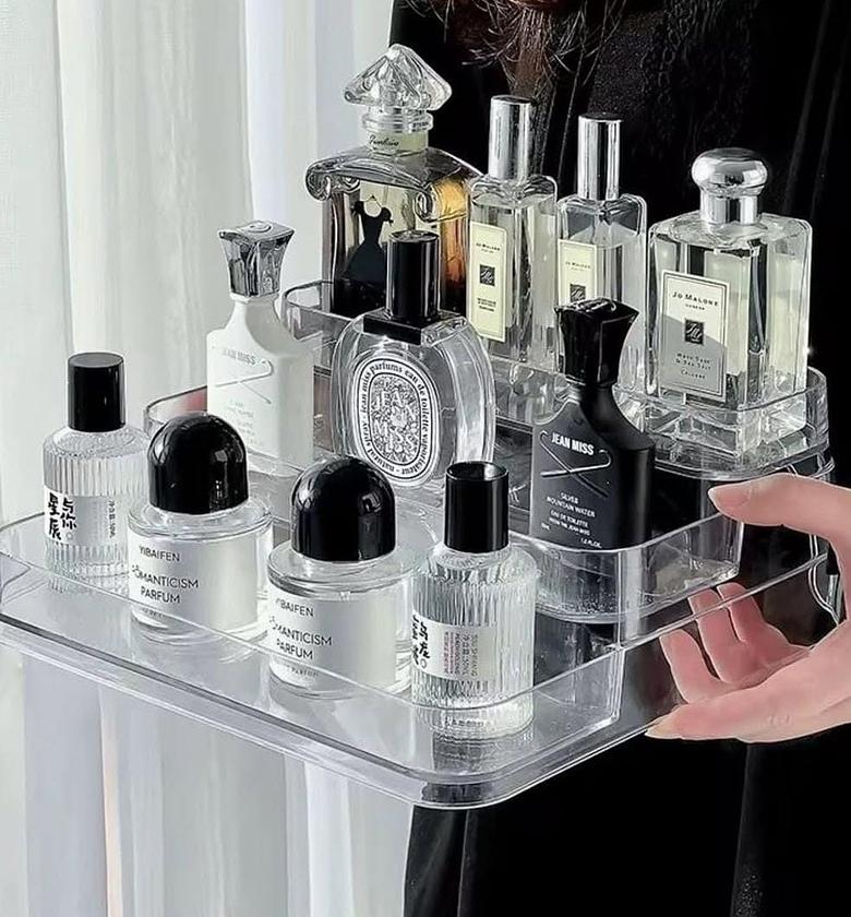 3 layer acrylic display / organizing rack. image