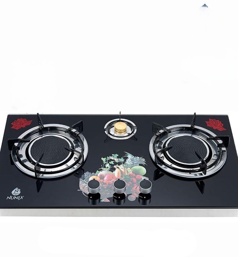 Nunix 3 Burner Low Gas Consumption Glass Top Table Infrared Cooker image