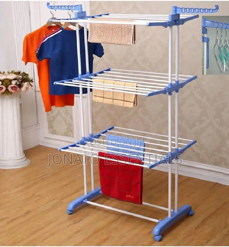 3-Tier Folding Drying Rack With Two Wings image