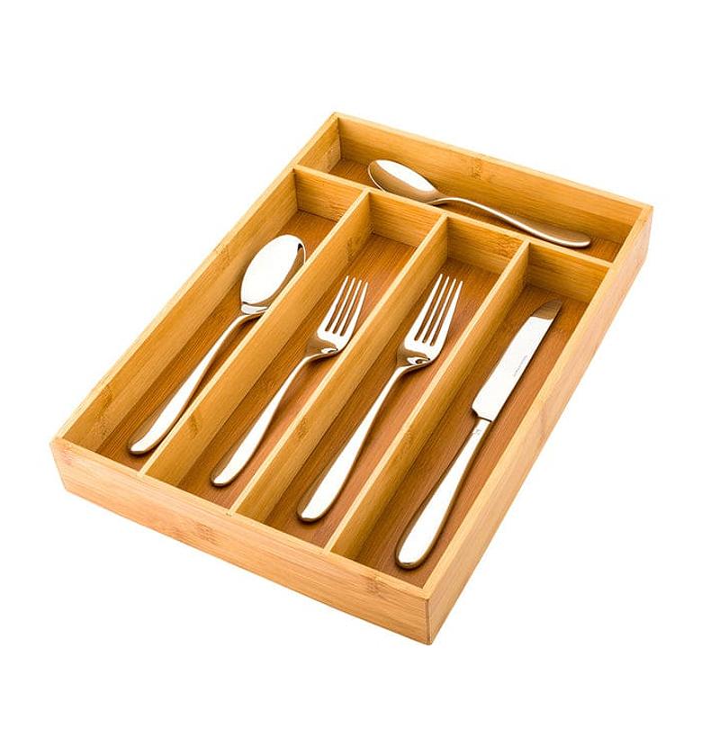  bamboo cutlery organizer non expandable image