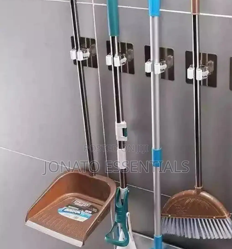 4 Pieces Mop Holder, Wall Mounted Mop Holder image