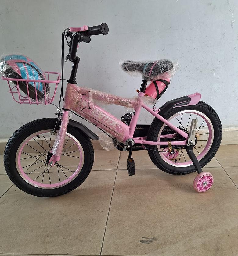 Girls Bicycle. Pink Size 16 children's BMX bicycle Comes With  A Free Helmet For Age Between 4YRS TO 7YRS image