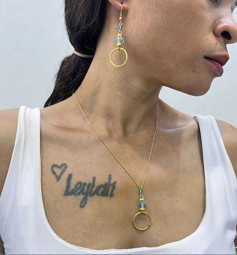 Circle Necklace & Earrings Set image