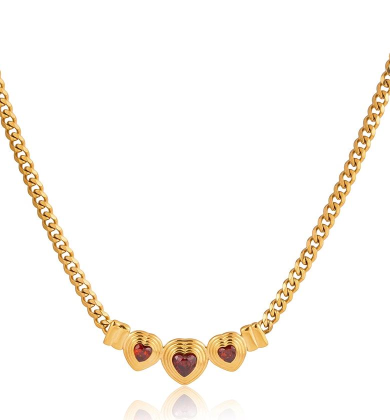 Triple Heart Promise Necklace image