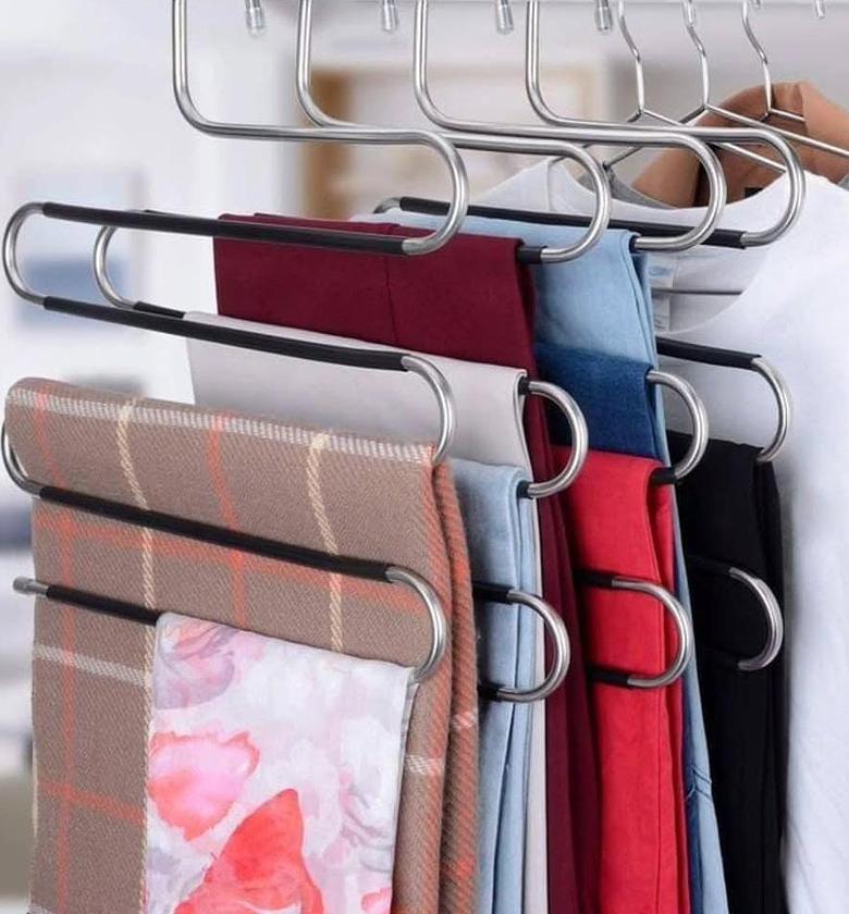 Multi functional 5 layer clothes hangers. image