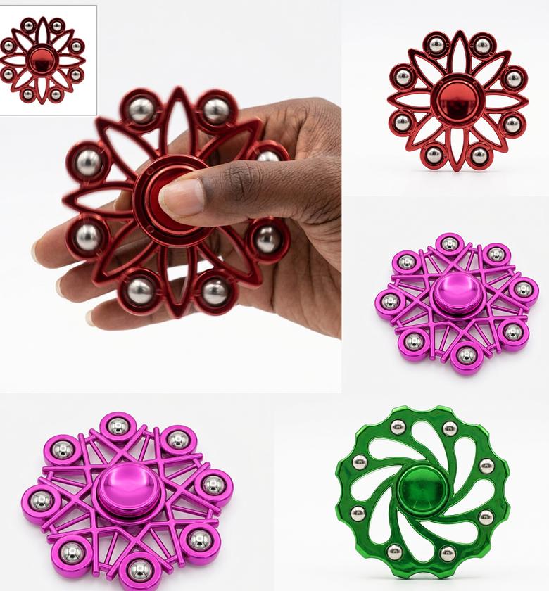 Premium Metallic Flower Fidget Spinner for Stress Relief and ADHD Focus Support image