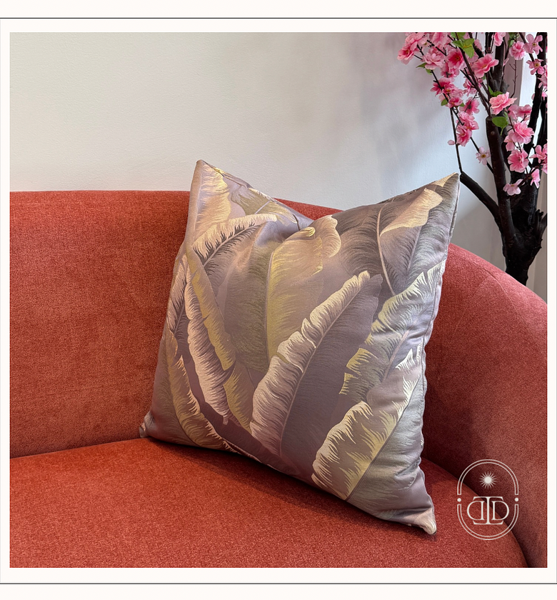 Pink tropical jacquard cushion cover (60 *60) image