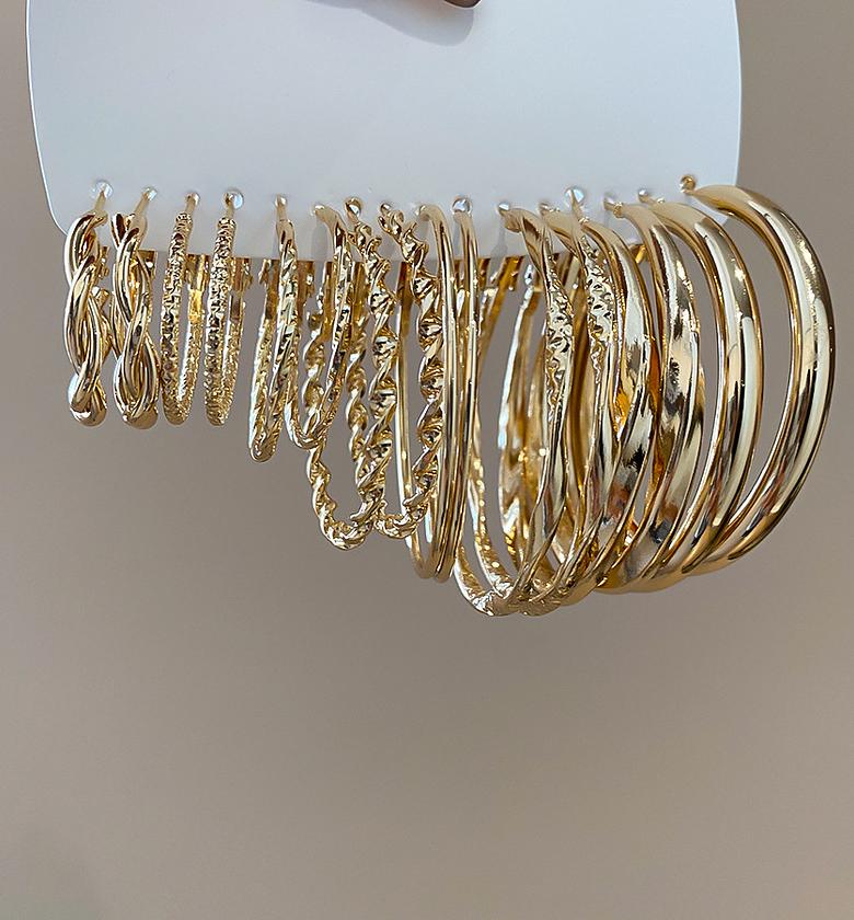 Twisted Round Earrings gold Set image