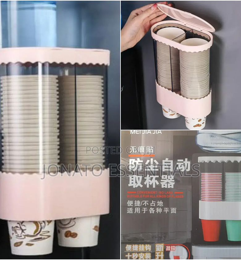Twin Disposable Cup Dispenser - Wall Mount Water Cup Holder image