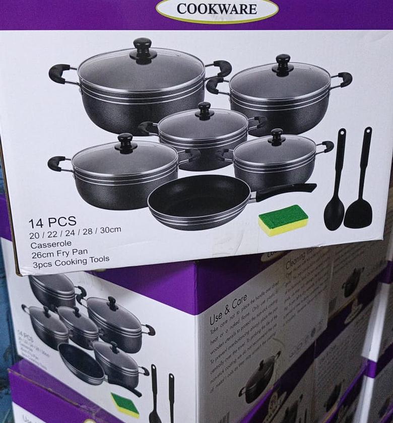 TC 14Pcs Heavy Non-Stick Cooking Pot Sufuria Set image