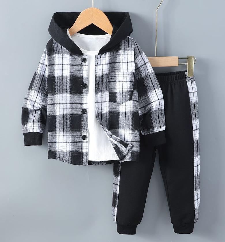 Boys Clothing set - Black checkered image