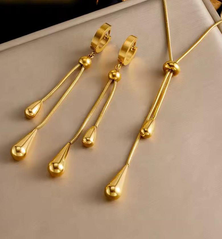 Golden Cascade Tassel Jewelry Set image