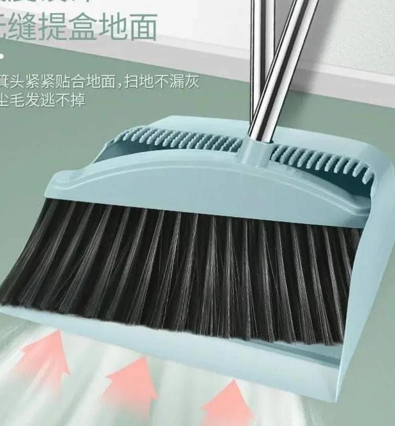 Broom and scoop folding dustpan set image