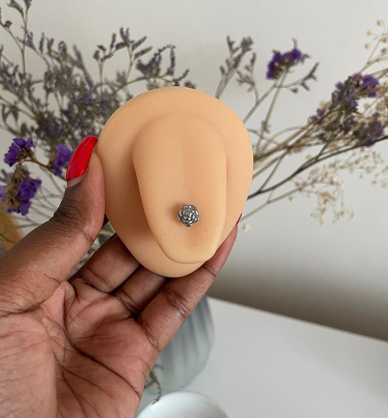 Steel Rose Tongue Ring  image