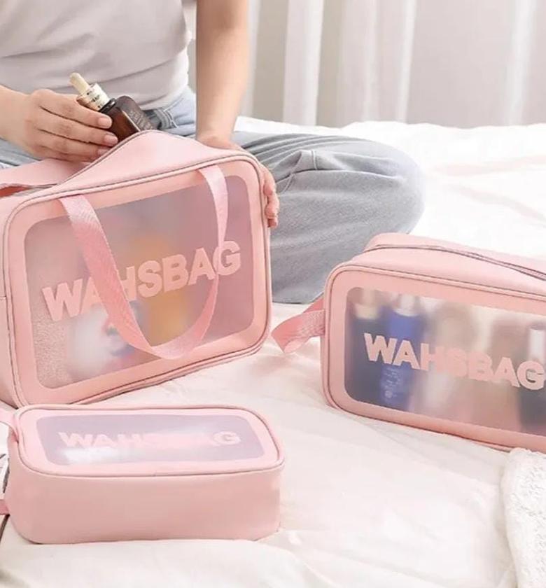 3 pcs cosmetic washbag/waterproof toiletries bag image