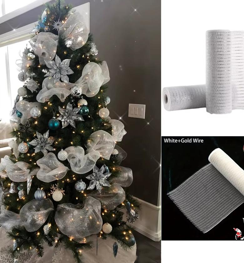 Luxury Christmas Tree Mesh Ribbon Decor image