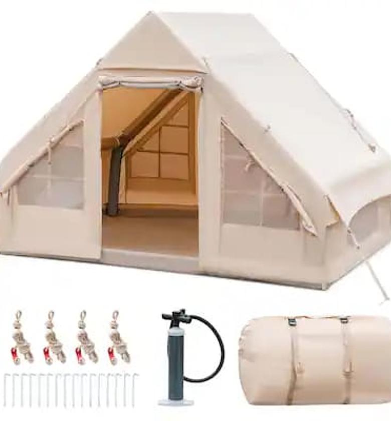 Camping Tent. Inflatable Camping Tent with Pump, Glamping Tents, Easy Setup 2 to 6people image