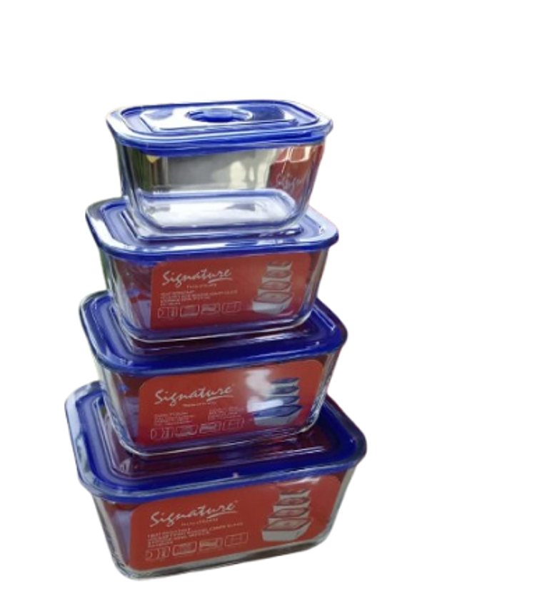 Signature 4 pc storage container With lid glass image