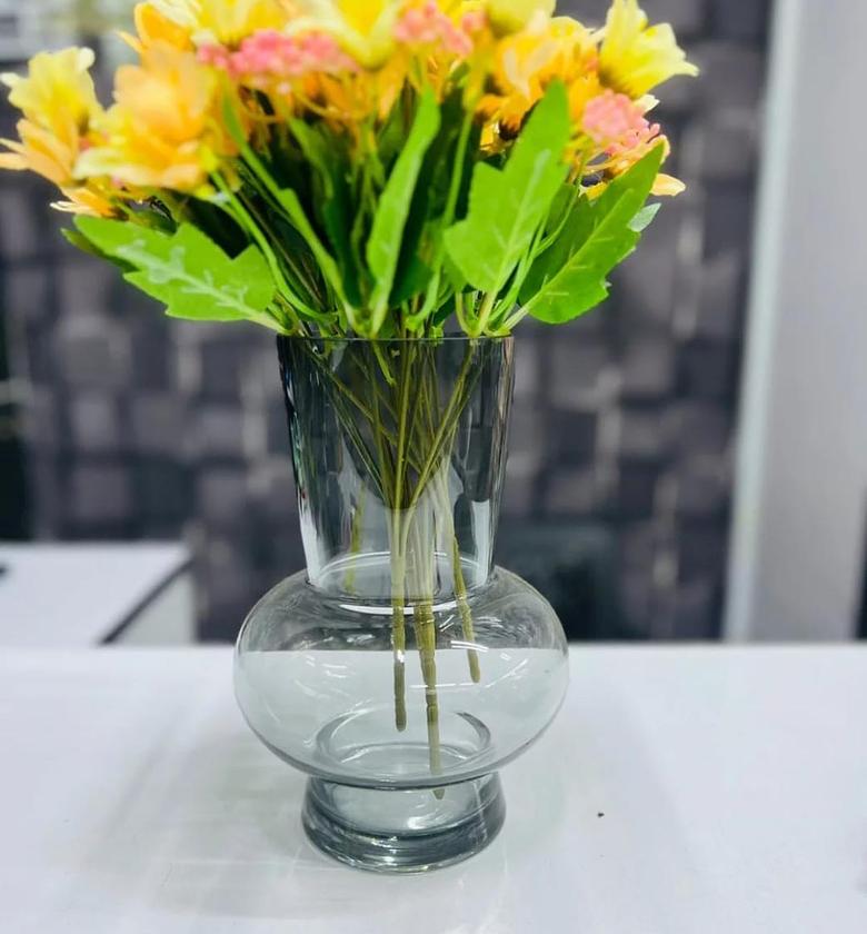 Clear Black Crystal Vase image