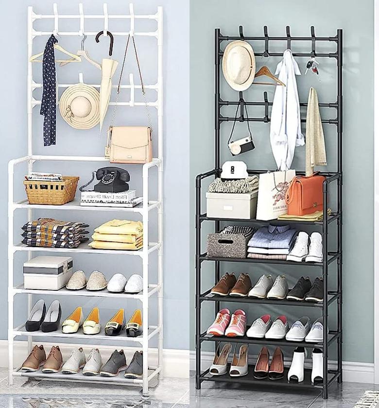 5 Layers Multi Functional Clothes Shoes Hat Rack Storage image
