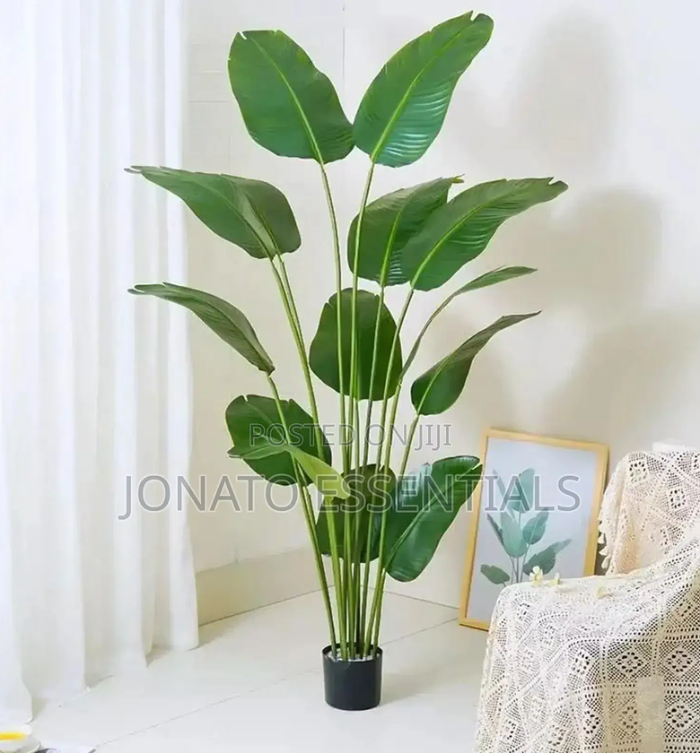 Artificial Banana Leaf Plant, Indoor Tropical Tree in Pot image