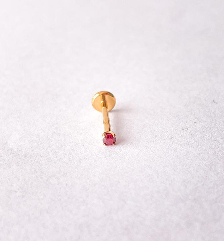 Ruby Single Flat-Back Stud Earring image