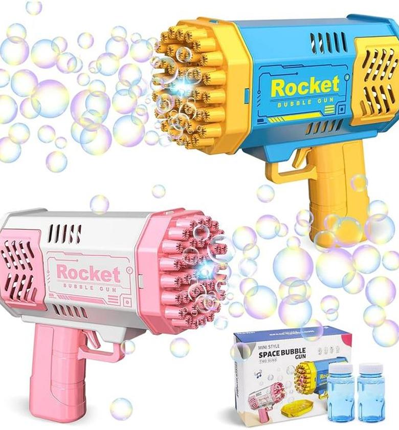 BUBBLE GUN. 40-Hole Automatic Bubble Gun Blower With Lights – Fun Outdoor Toy For Kids image