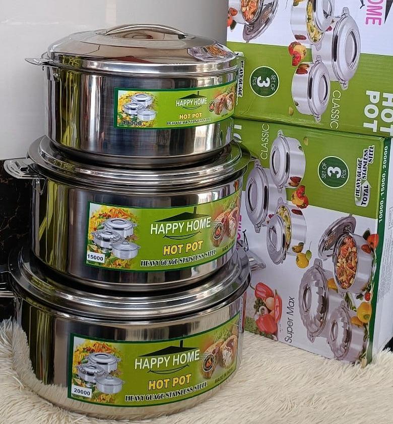 Happy Home Large Capacity Stainless Steel Hot Pots - 10ltrs, 15ltrs, 20ltrs image